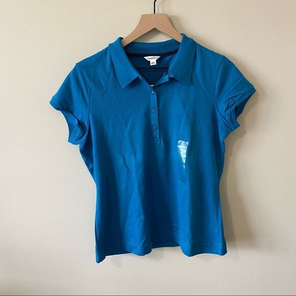 Calvin Klein Polo  NWT Size Large Y2K blue - Picture 1 of 9